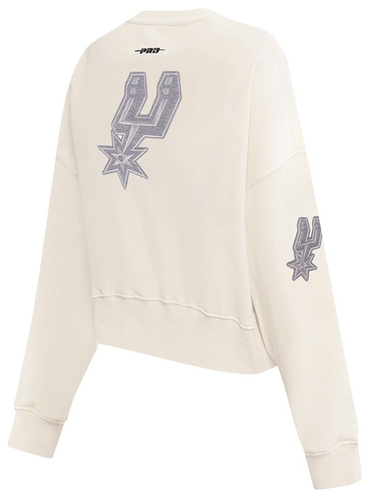 Pro Standard Women's San Antonio Spurs Off White Reverse French Terry Crewneck Sweatshirt product image