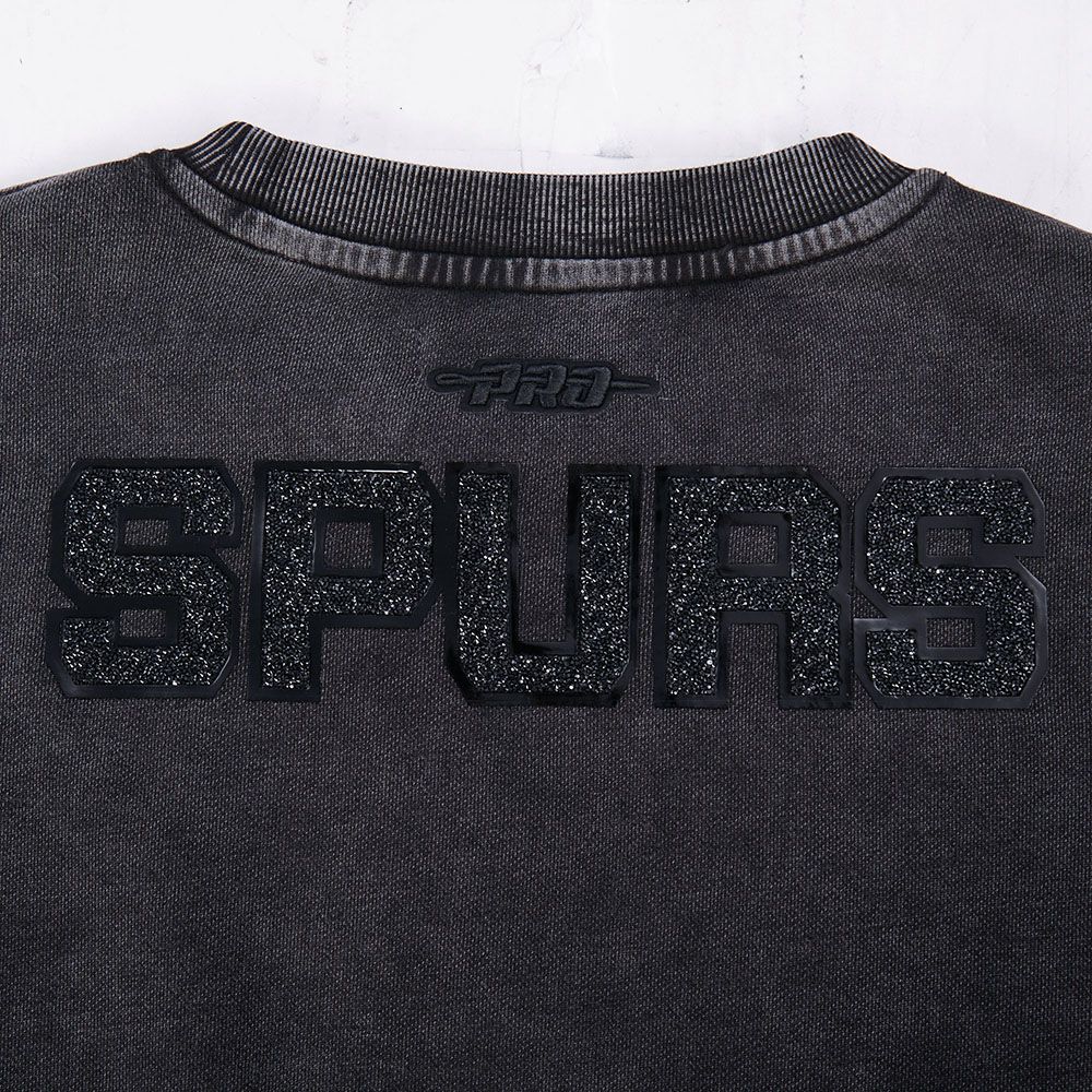 Pro Standard Women's San Antonio Spurs Black Crystalline Crewneck Sweatshirt product image