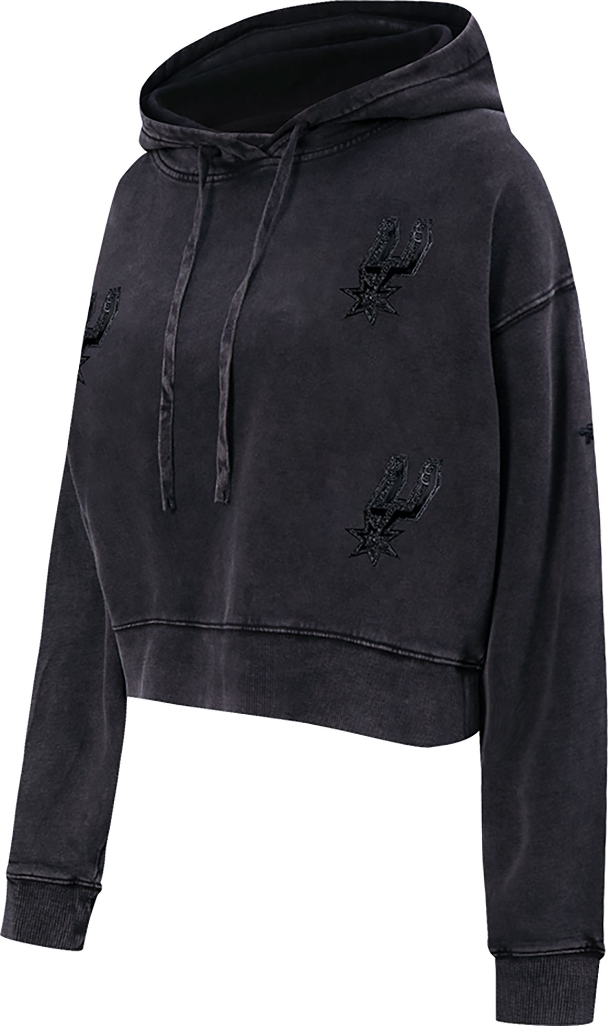 Pro Standard Women's San Antonio Spurs Black Crystalline Cropped Pullover Hoodie product image