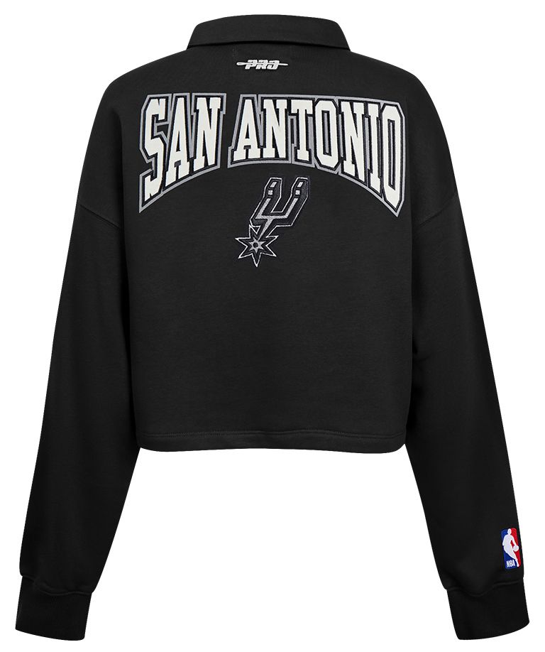 Pro Standard Women's San Antonio Spurs Black Crest Emblem Long Sleeve Polo product image