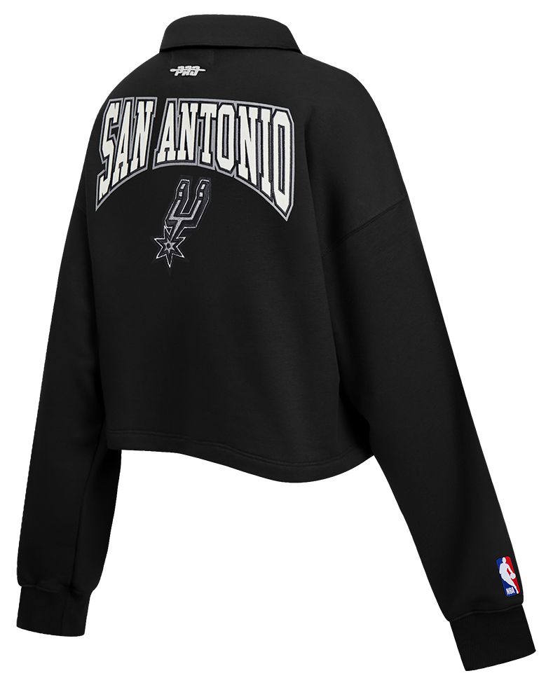 Pro Standard Women's San Antonio Spurs Black Crest Emblem Long Sleeve Polo product image