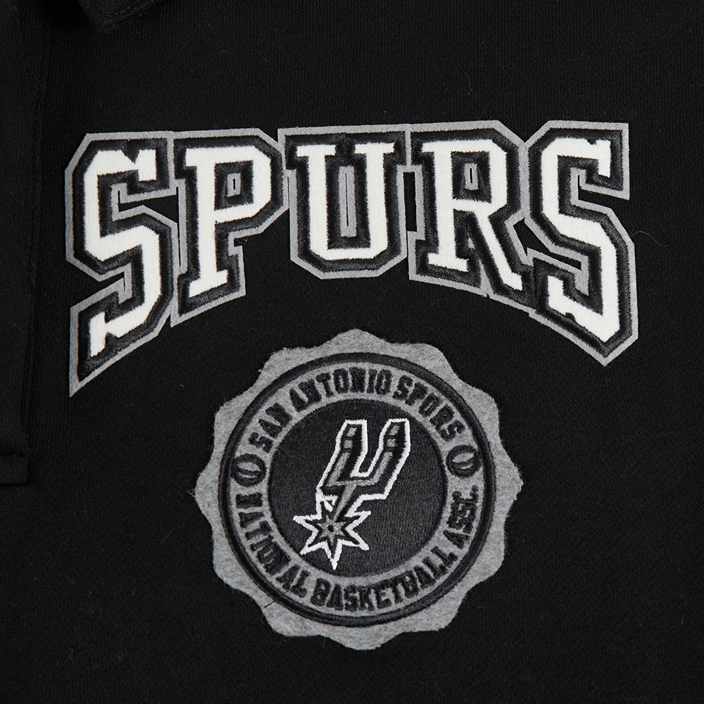 Pro Standard Women's San Antonio Spurs Black Crest Emblem Long Sleeve Polo product image