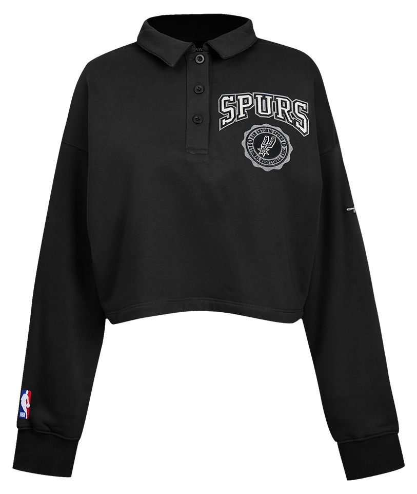 Pro Standard Women's San Antonio Spurs Black Crest Emblem Long Sleeve Polo product image