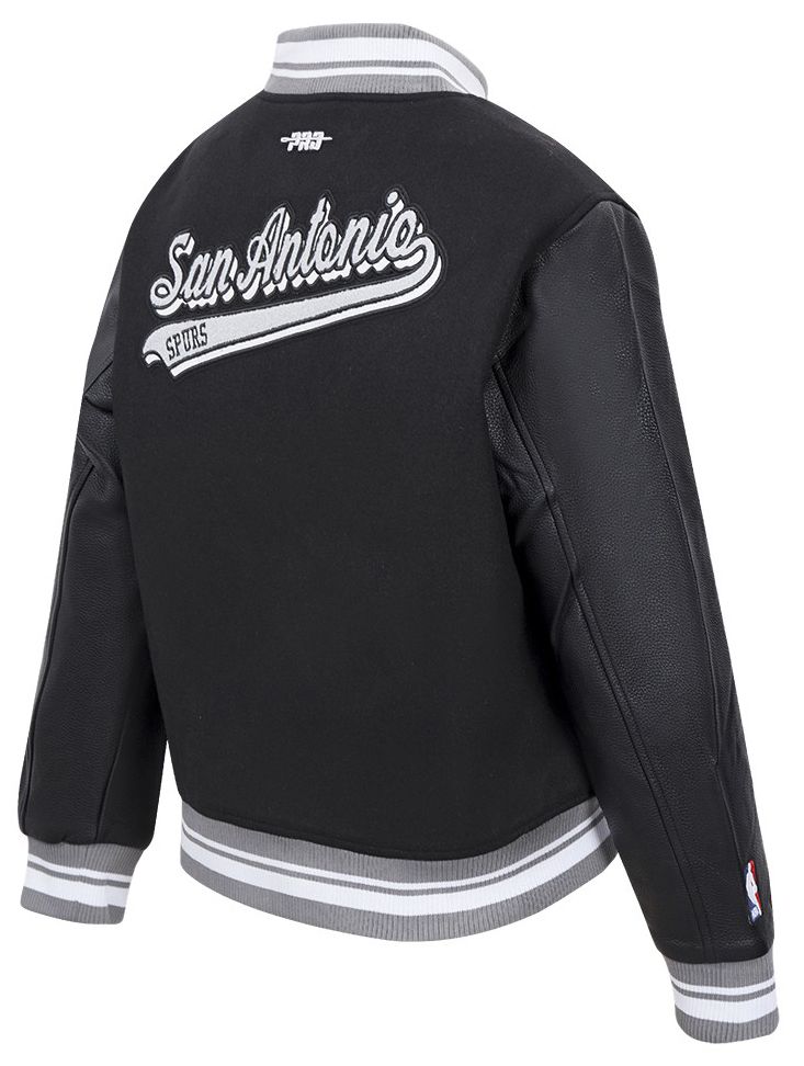 Pro Standard Women's San Antonio Spurs Black Script Tail Wool Varsity Jacket product image