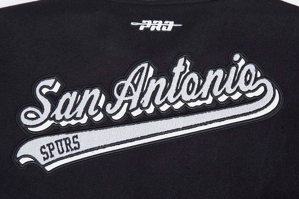 Pro Standard Women's San Antonio Spurs Black Script Tail Wool Varsity Jacket product image