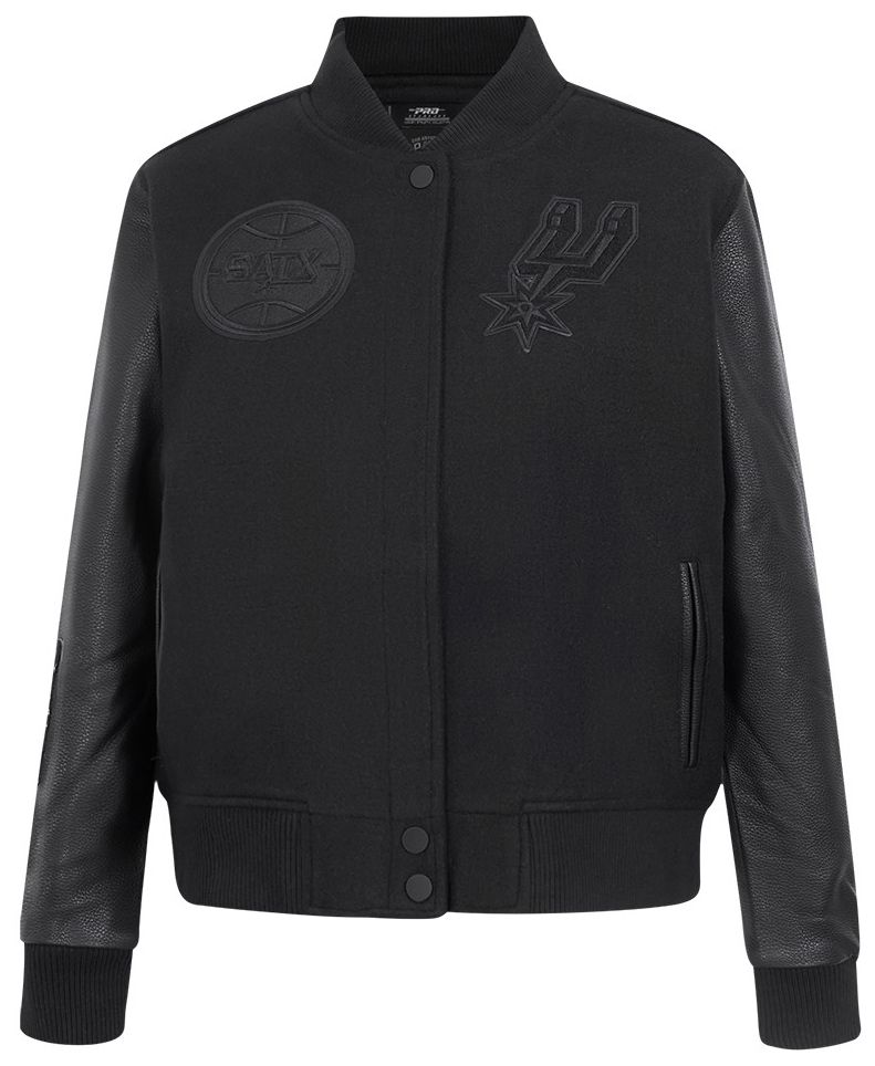 Pro Standard Women's San Antonio Spurs Black Classic Wool Varsity Jacket product image