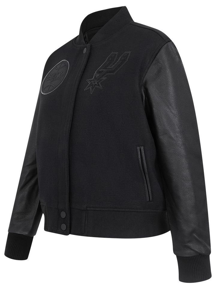 Pro Standard Women's San Antonio Spurs Black Classic Wool Varsity Jacket product image