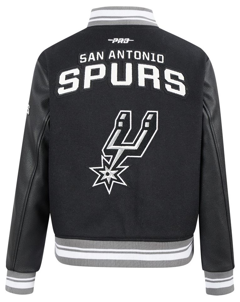 Pro Standard Women's San Antonio Spurs Black Retro Classic Rib Wool Varsity Jacket product image