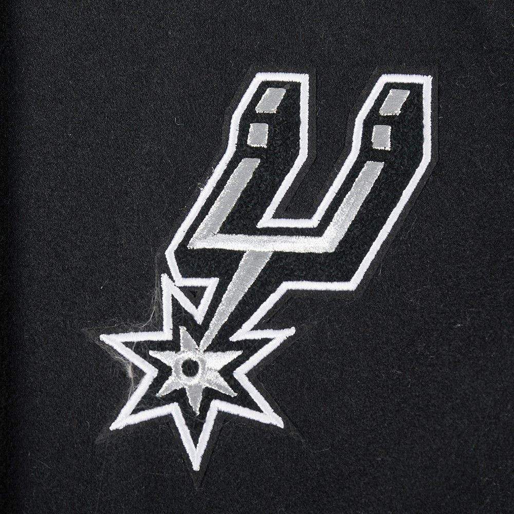 Pro Standard Women's San Antonio Spurs Black Retro Classic Rib Wool Varsity Jacket product image