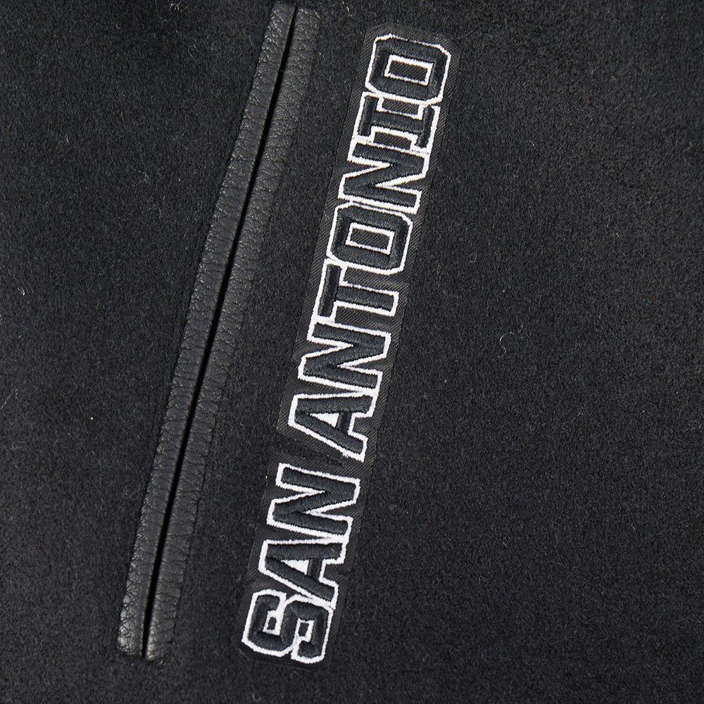 Pro Standard Women's San Antonio Spurs Black Retro Classic Rib Wool Varsity Jacket product image