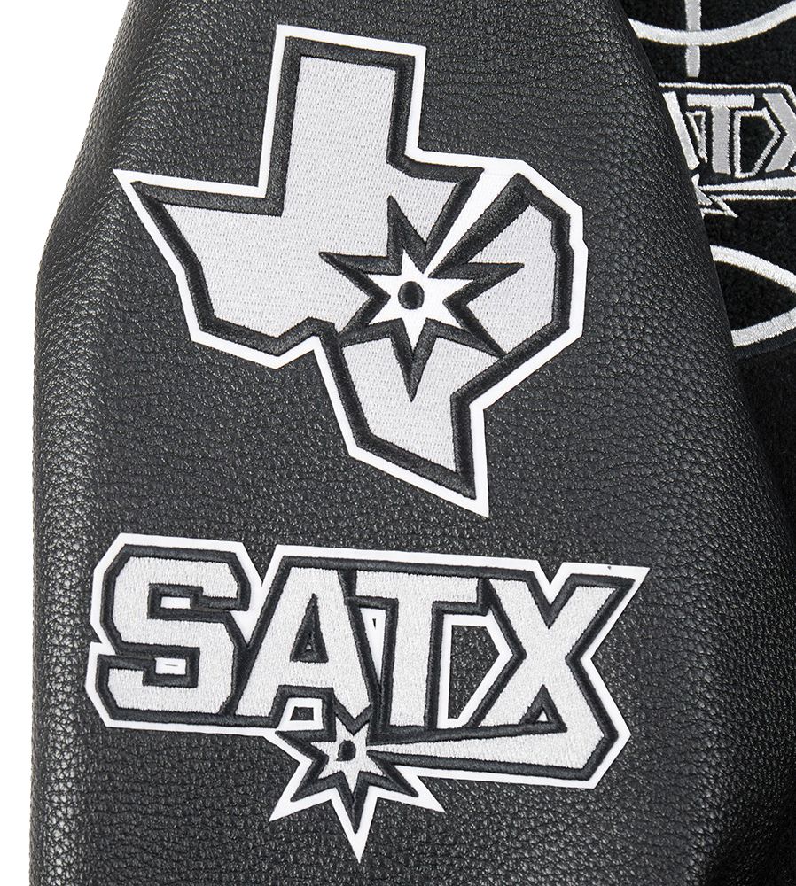 Pro Standard Women's San Antonio Spurs Black Retro Classic Rib Wool Varsity Jacket product image