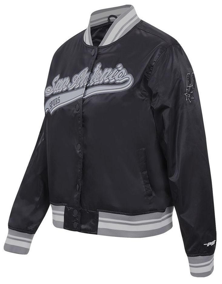 Pro Standard Women's San Antonio Spurs Black Script Tail Satin Jacket product image
