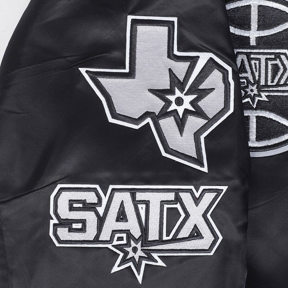 Pro Standard Women's San Antonio Spurs Black Retro Classic Rib Satin Jacket product image