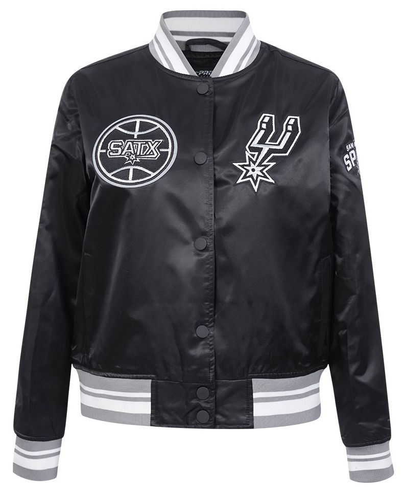 Pro Standard Women's San Antonio Spurs Black Retro Classic Rib Satin Jacket product image
