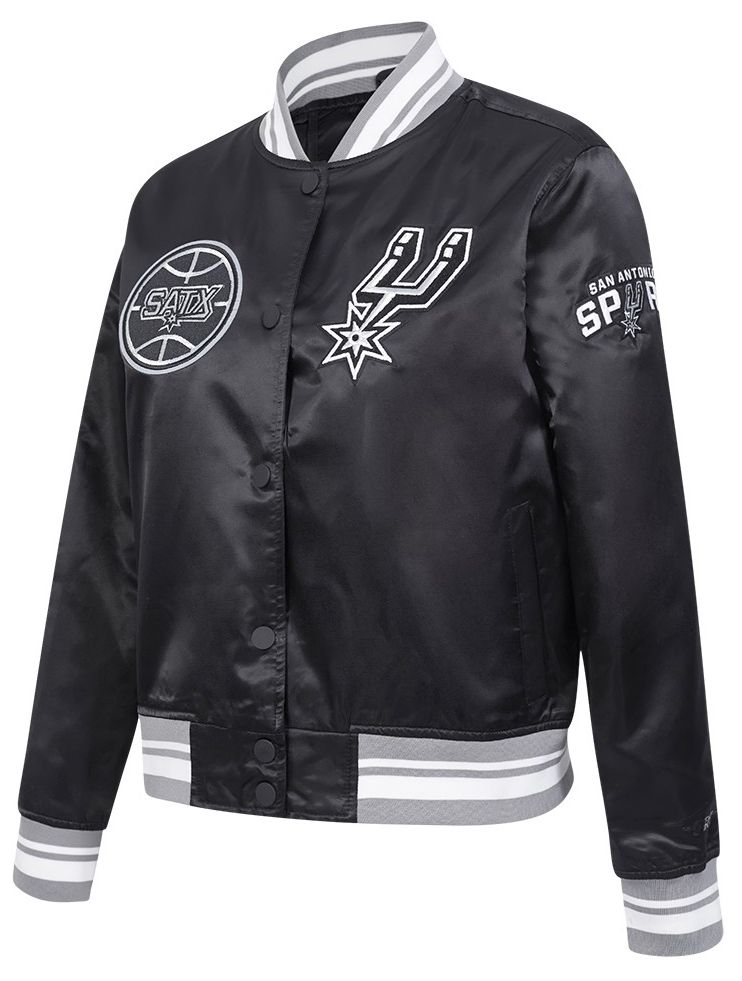 Pro Standard Women's San Antonio Spurs Black Retro Classic Rib Satin Jacket product image