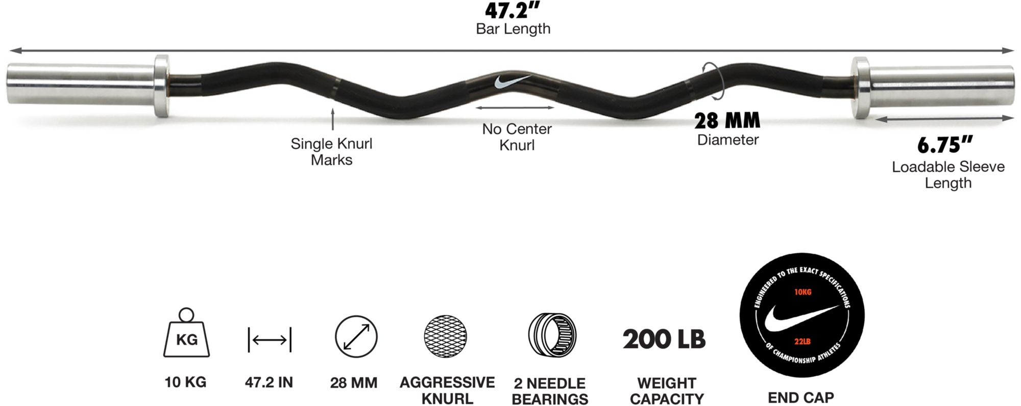 Nike Curl Bar – 10KG product image