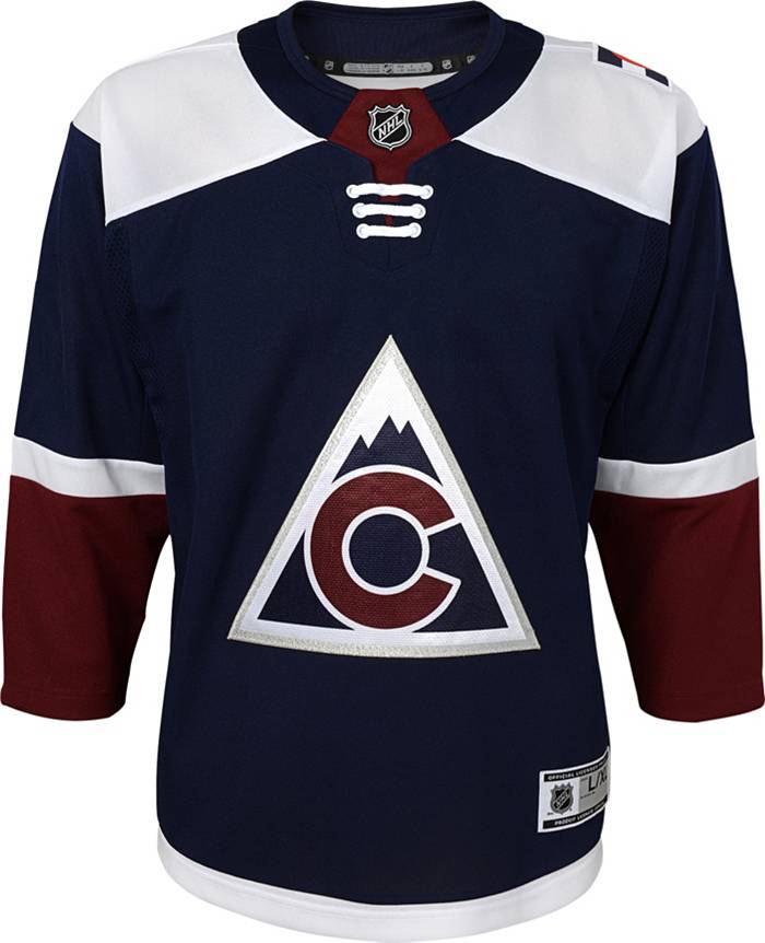 Nathan MacKinnon Colorado Avalanche Premier Old Time Hockey Pullover Hoodie  Jersey (Blue)