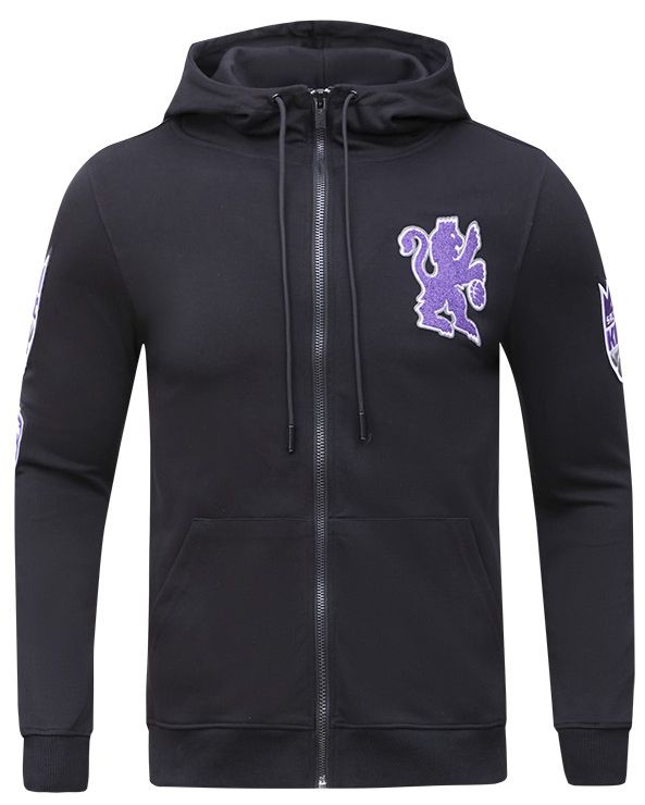 Pro Standard Men's Sacramento Kings Black Classic Chenille Full-Zip Hoodie product image
