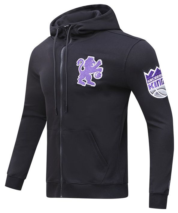 Pro Standard Men's Sacramento Kings Black Classic Chenille Full-Zip Hoodie product image