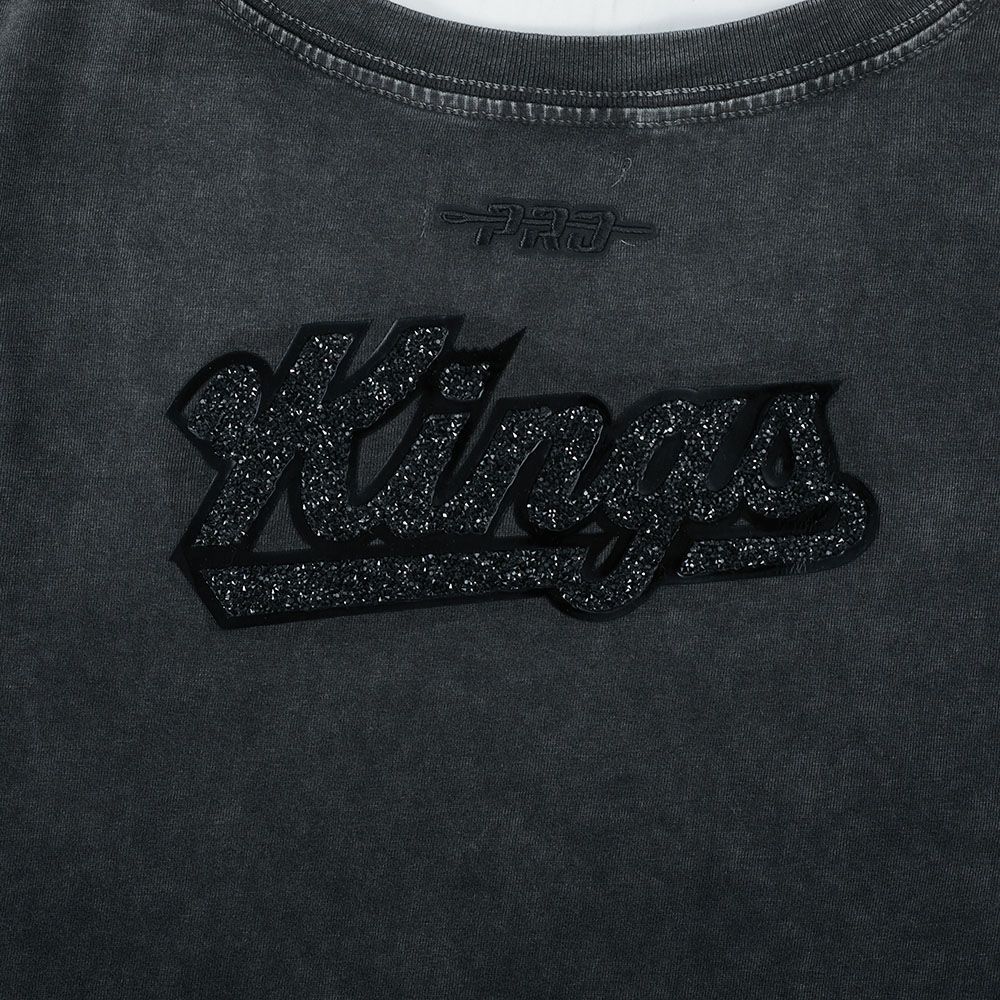 Pro Standard Women's Sacramento Kings Black Crystalline Boxy Cropped T-Shirt product image