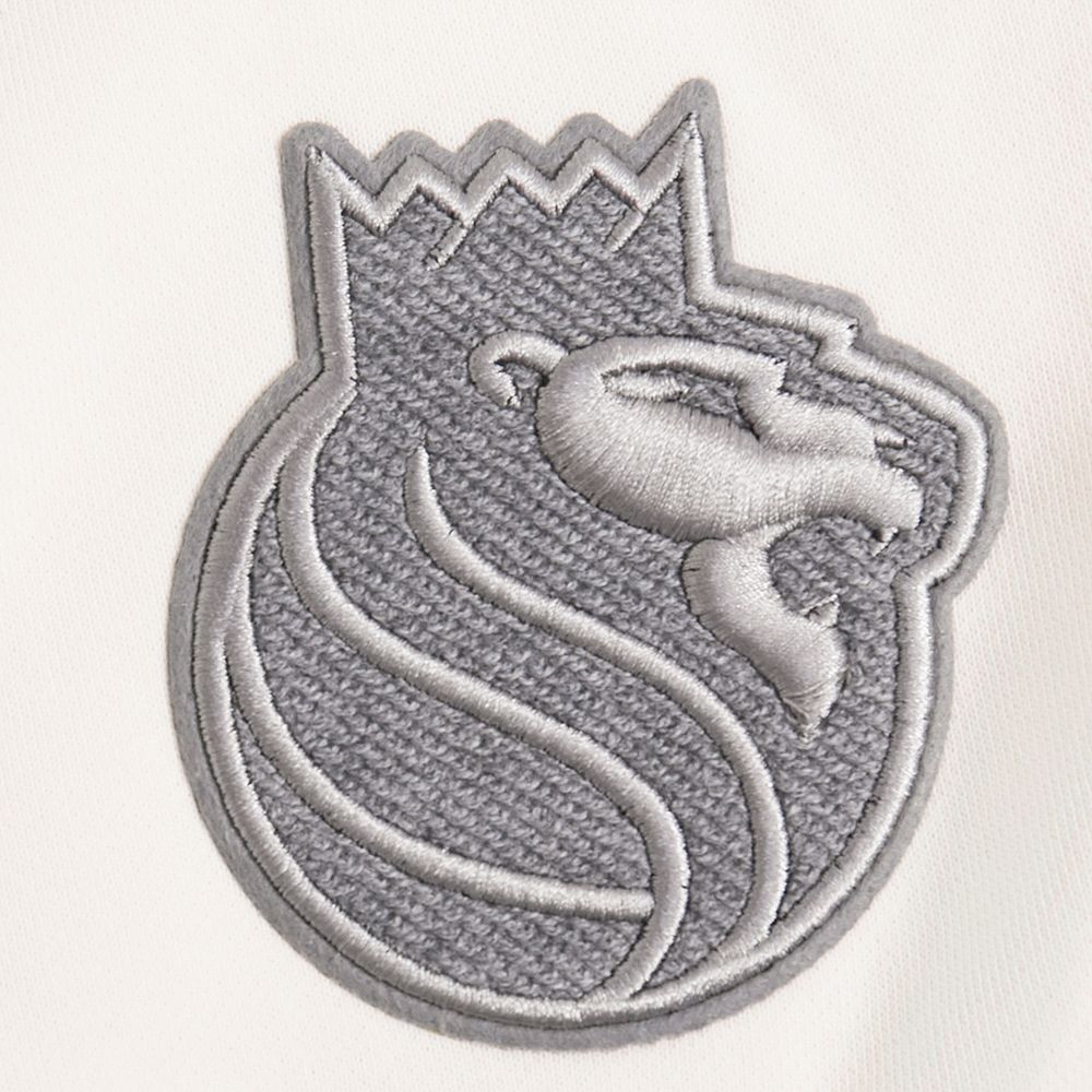 Pro Standard Women's Sacramento Kings Off White Reverse French Terry Crewneck Sweatshirt product image