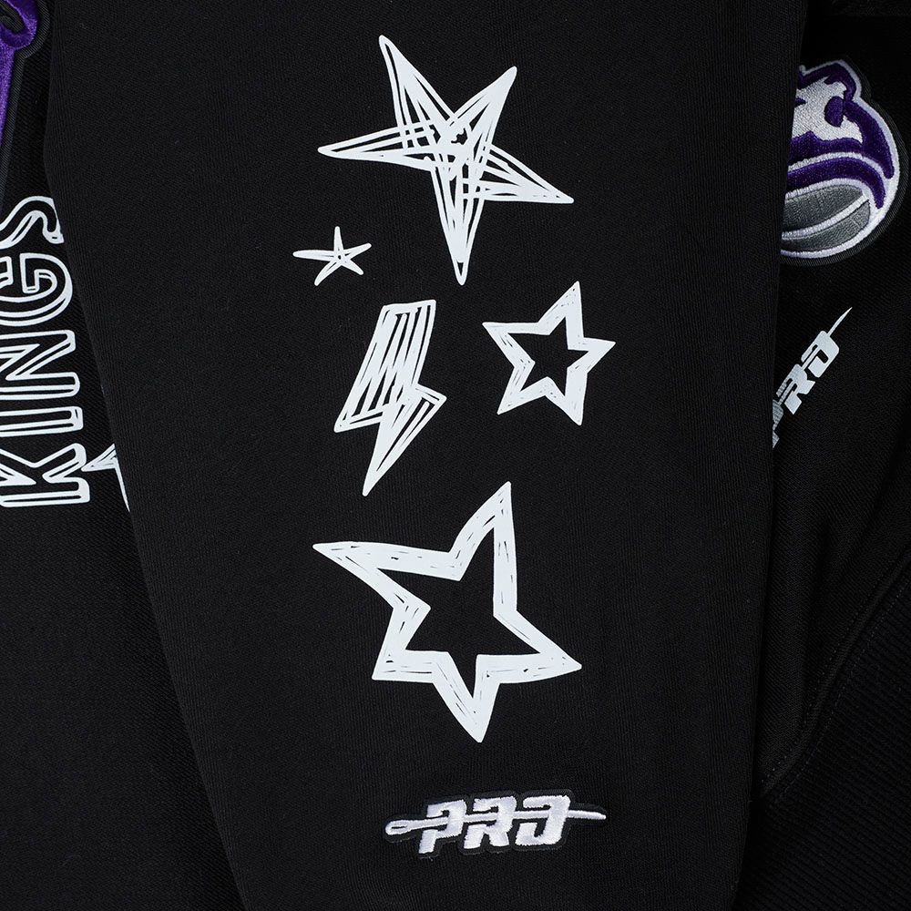 Pro Standard Women's Sacramento Kings Black Sketchbook Crewneck Sweatshirt product image