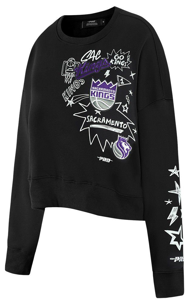 Pro Standard Women's Sacramento Kings Black Sketchbook Crewneck Sweatshirt product image