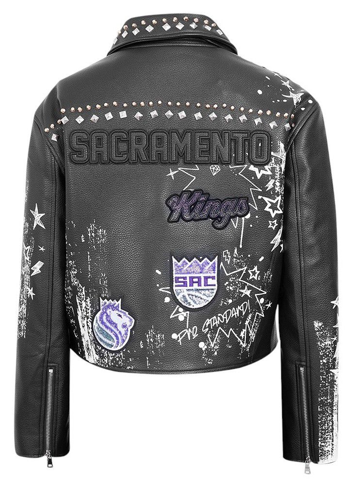 Pro Standard Women's Sacramento Kings Black Sketchbook Leather Jacket product image