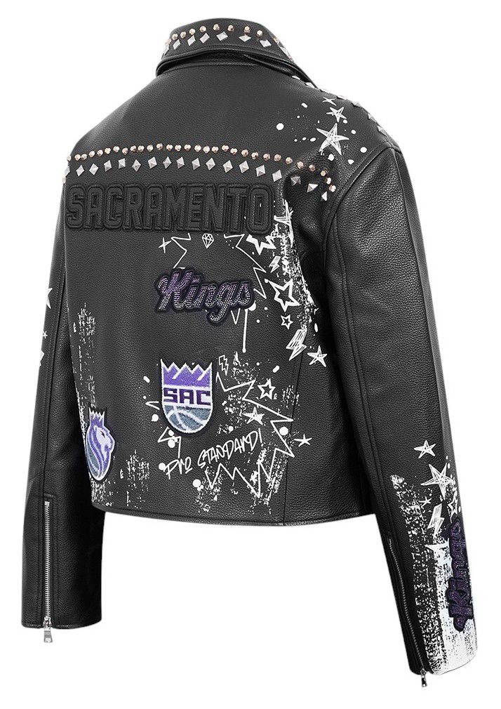 Pro Standard Women's Sacramento Kings Black Sketchbook Leather Jacket product image