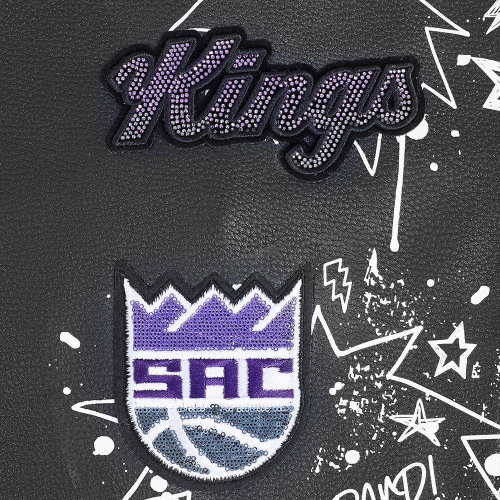 Pro Standard Women's Sacramento Kings Black Sketchbook Leather Jacket product image