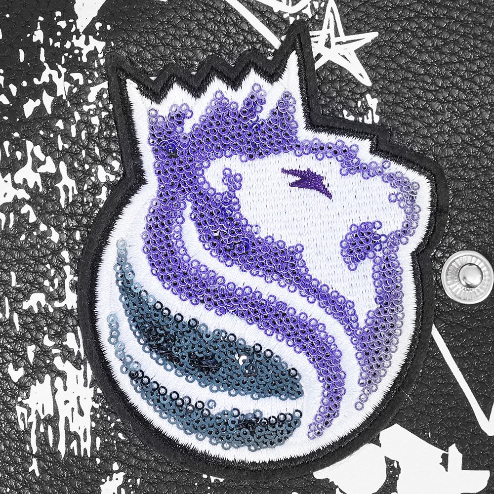 Pro Standard Women's Sacramento Kings Black Sketchbook Leather Jacket product image