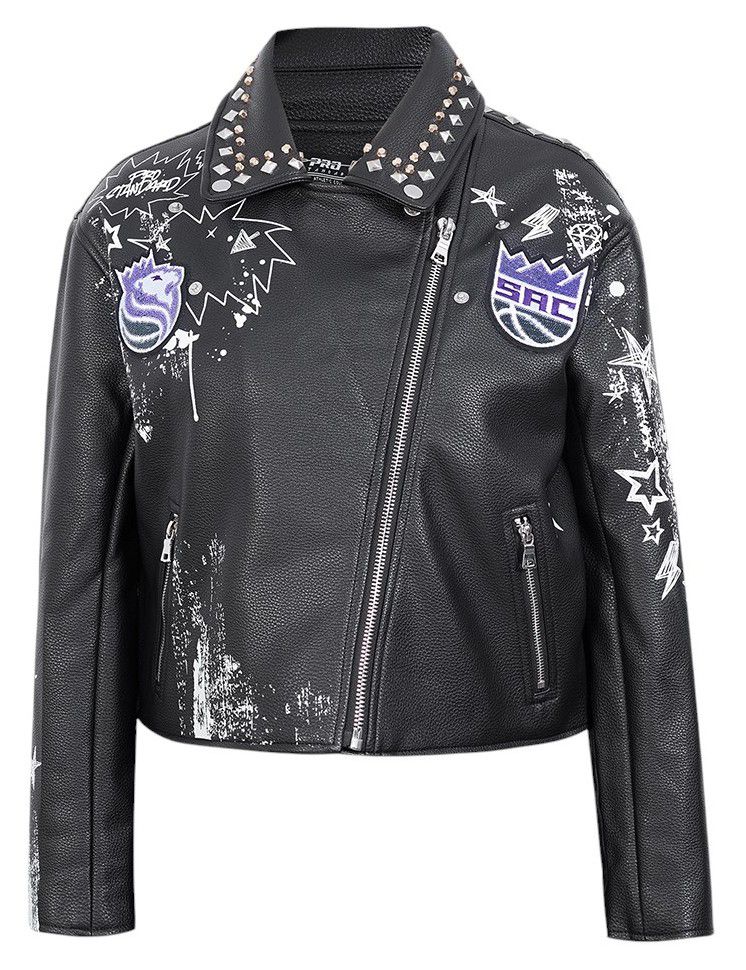 Pro Standard Women's Sacramento Kings Black Sketchbook Leather Jacket product image