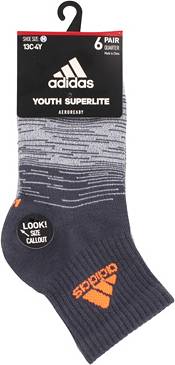 adidas Youth Superlite Badge of Sport Quarter Socks 6 Pack product image