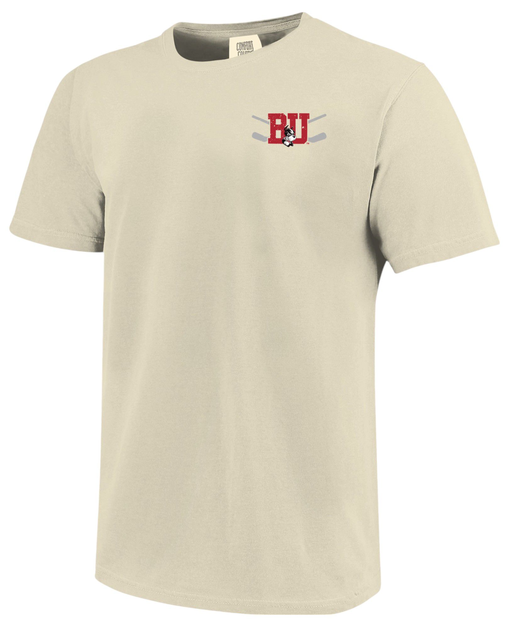 Image One Men's Boston Terriers Ivory Hockey Badge T-Shirt product image