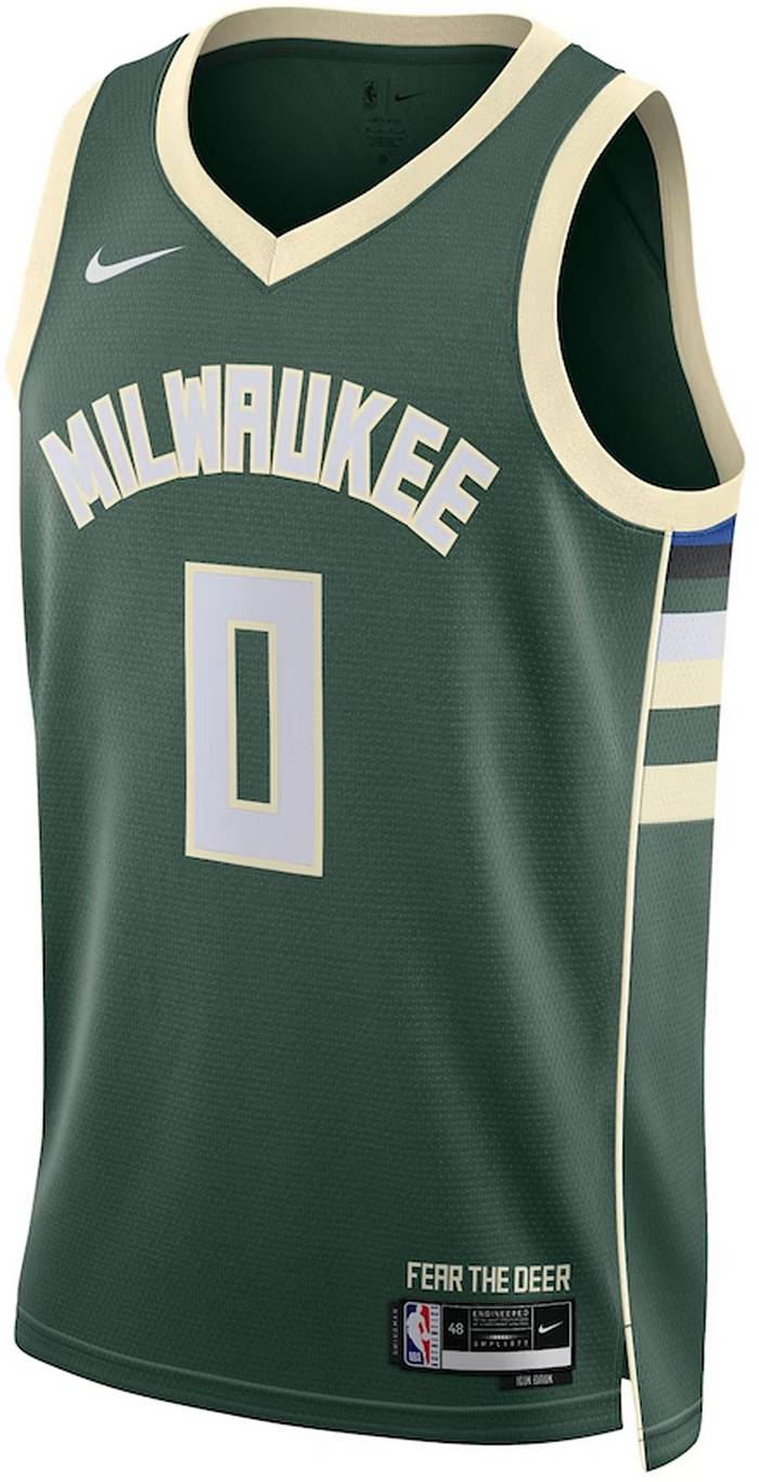 Men's Fanatics Branded Damian Lillard Hunter Green Milwaukee Bucks Fast Break Player Jersey - Icon Edition Size: 4XL