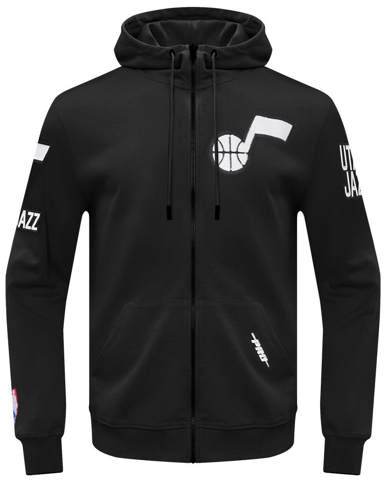 Pro Standard Men's Utah Jazz Black Classic Chenille Full-Zip Hoodie product image
