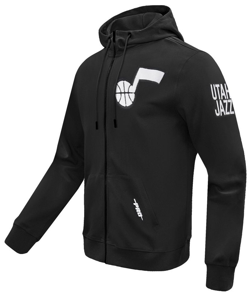 Pro Standard Men's Utah Jazz Black Classic Chenille Full-Zip Hoodie product image