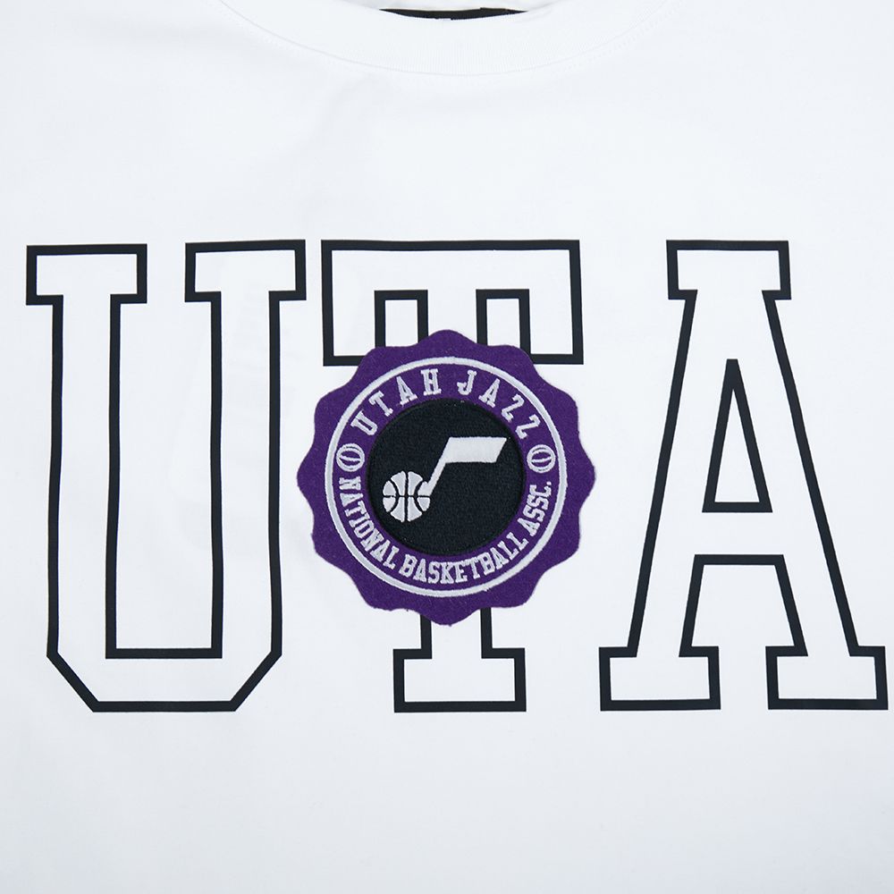 Pro Standard Women's Utah Jazz White Crest Emblem Boxy T-Shirt product image