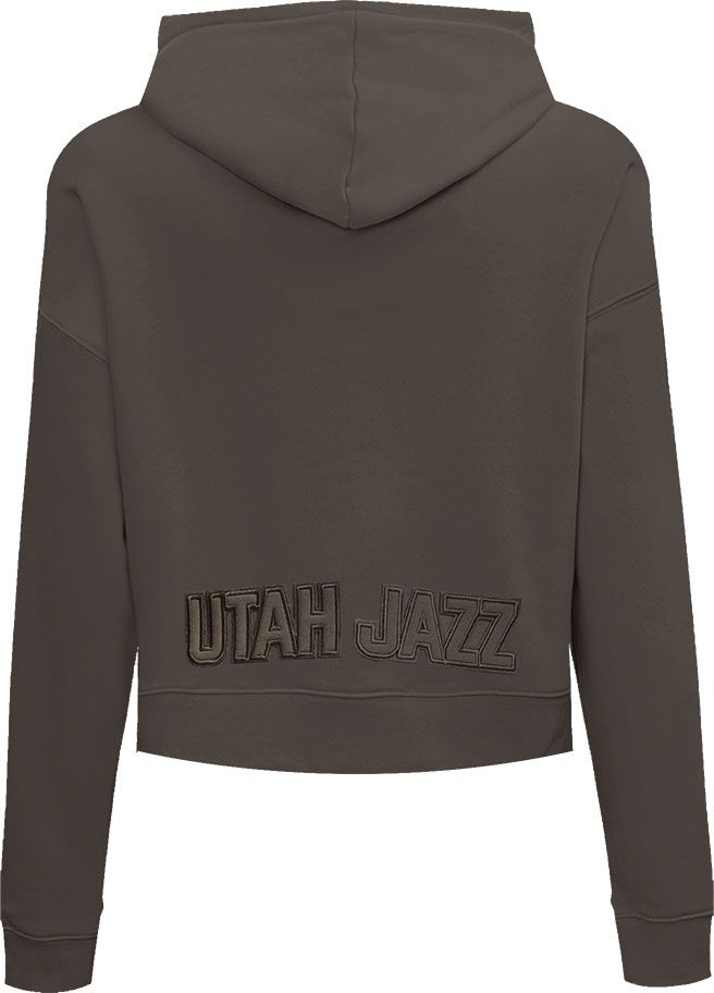 Pro Standard Women's Utah Jazz Dark Khaki Cropped Hoodie