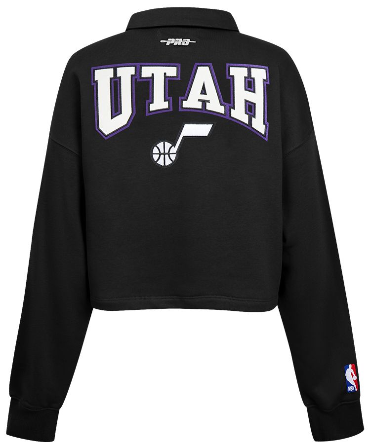 Pro Standard Women's Utah Jazz Black Crest Emblem Long Sleeve Polo product image