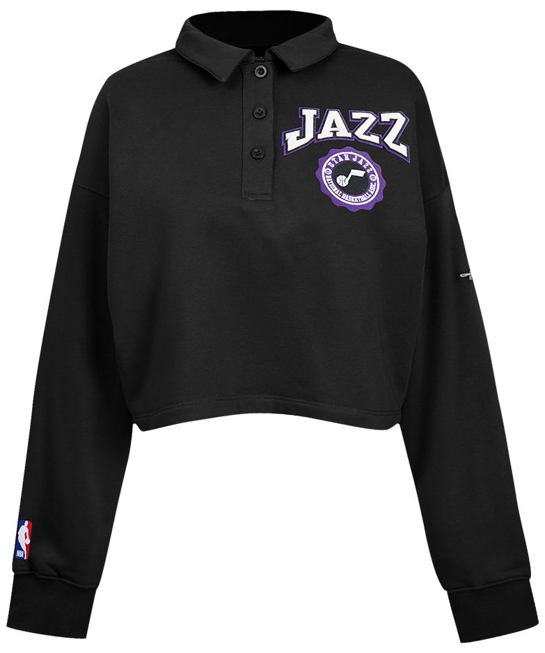 Pro Standard Women's Utah Jazz Black Crest Emblem Long Sleeve Polo product image