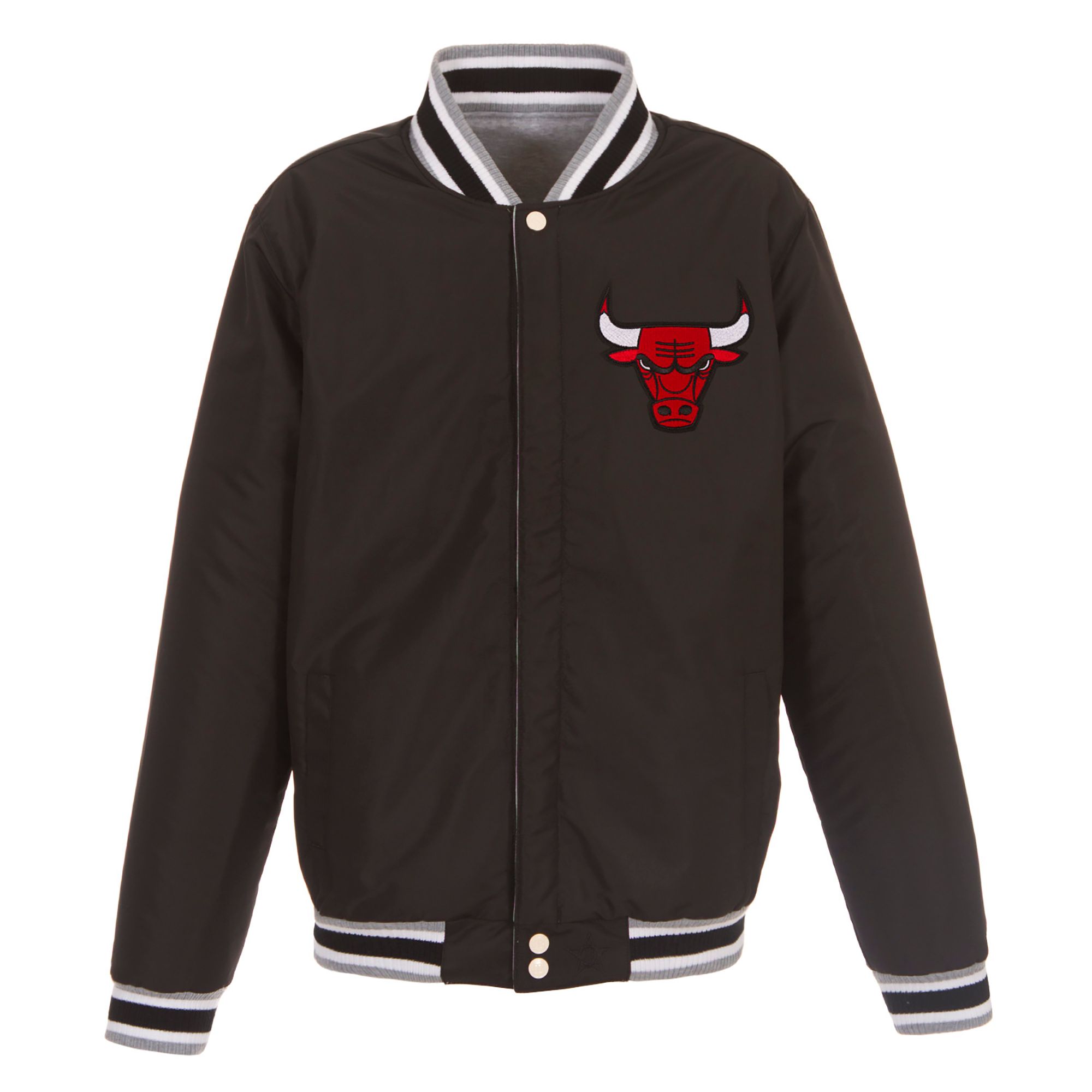 JH Design Men's Chicago Bulls Grey Reversible Fleece Jacket product image