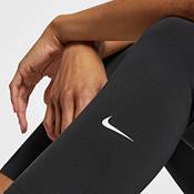 Nike One Women Black/Gold Mid-Rise Printed Training Leggings DQ6308-010  Size XS