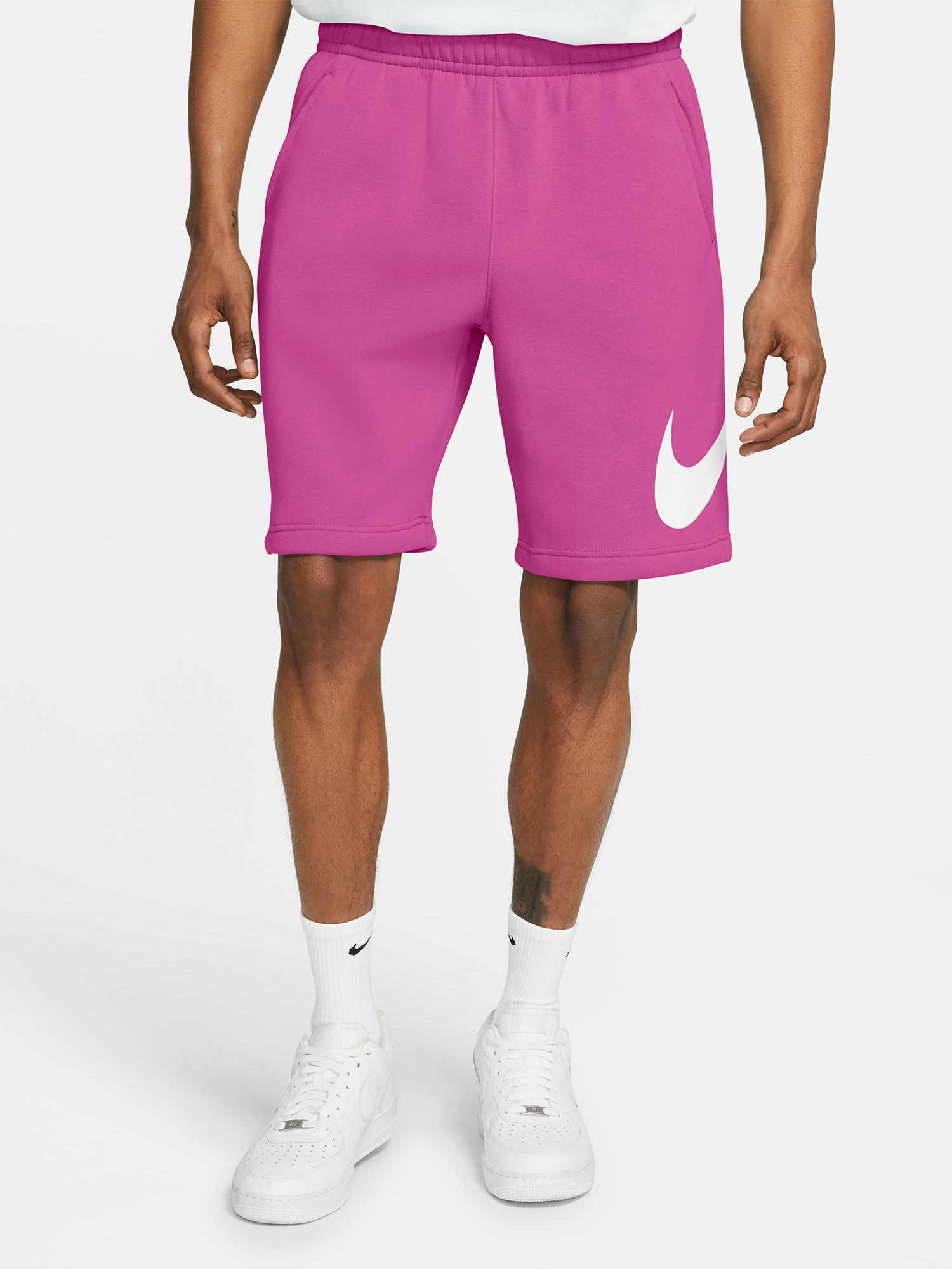 nike fleece shorts pink