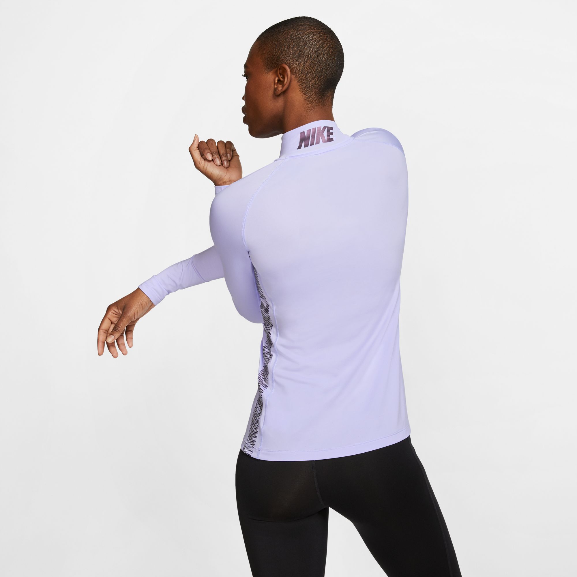 Nike Women's Pro Warm Side Stripe 1/2 Zip Long Sleeve Shirt product image