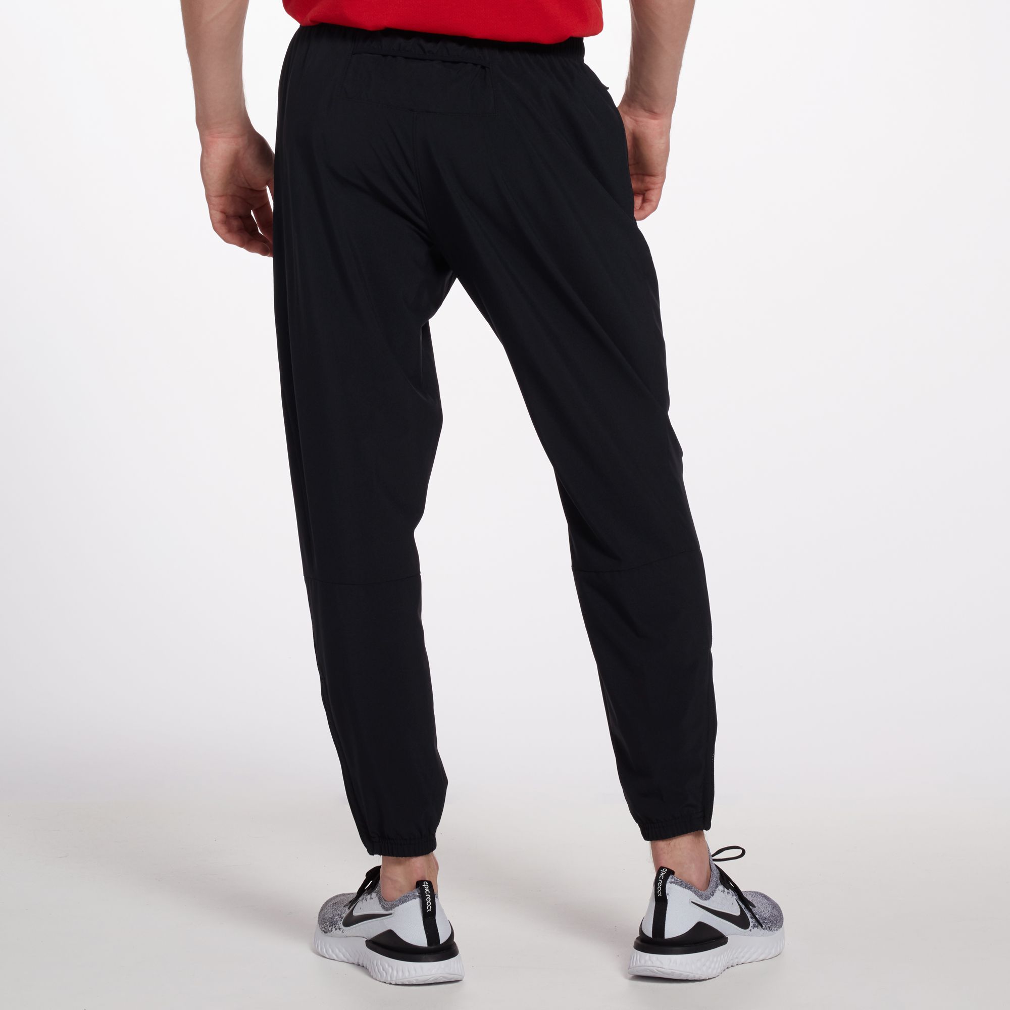 nike running essential woven sweatpants in black