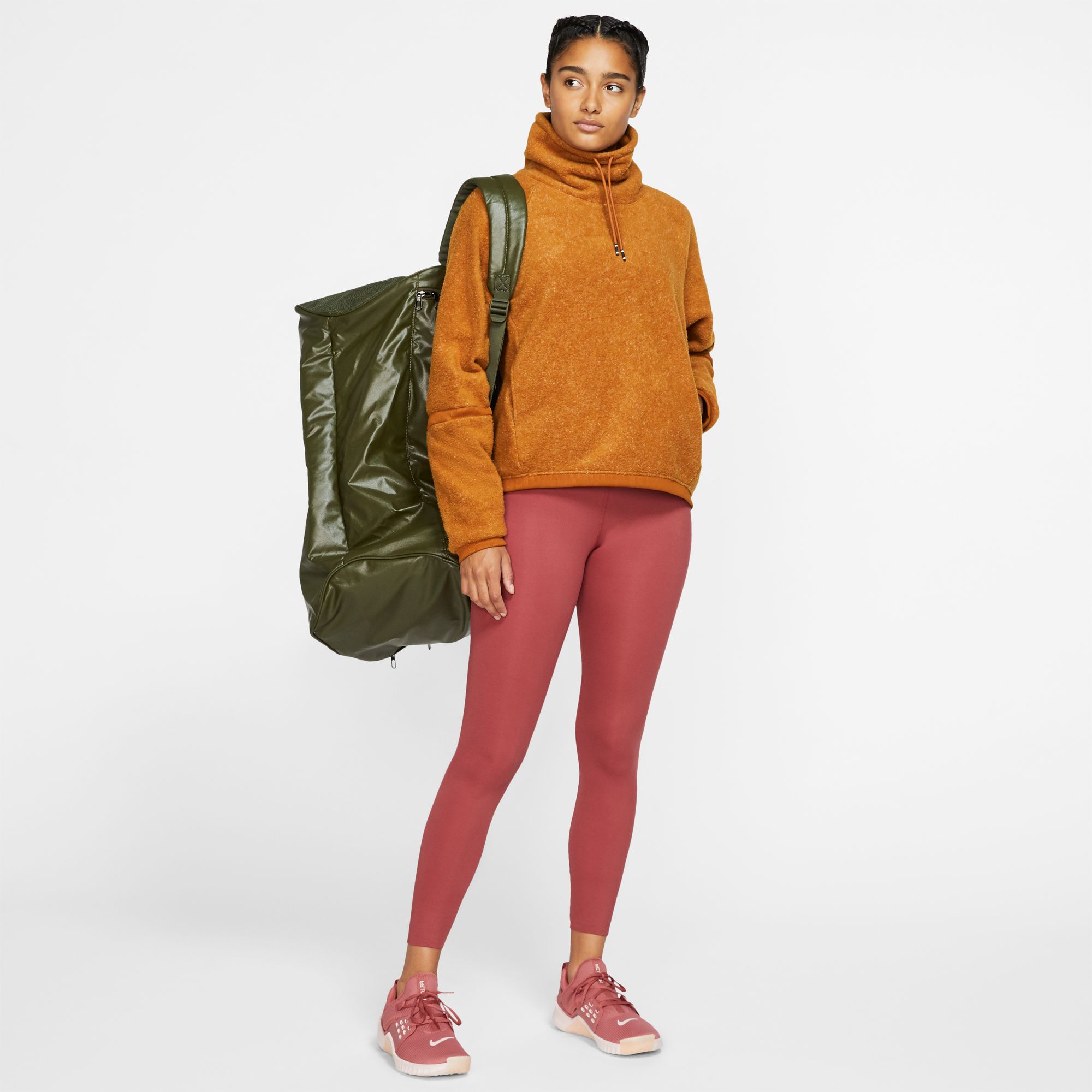nike women's cowl neck top
