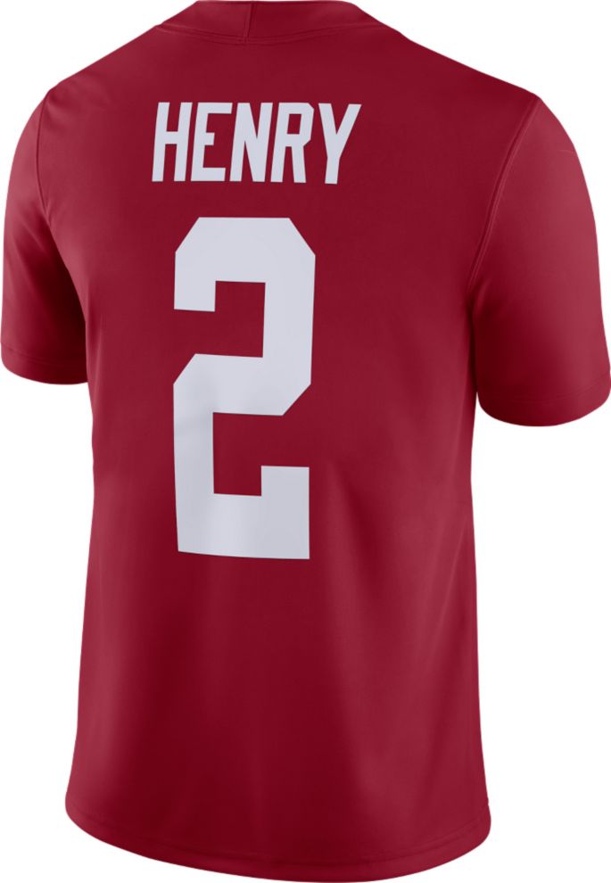 Nike Mens Derrick Henry Alabama Crimson Tide 2 Crimson Dri Fit Game Football Jersey