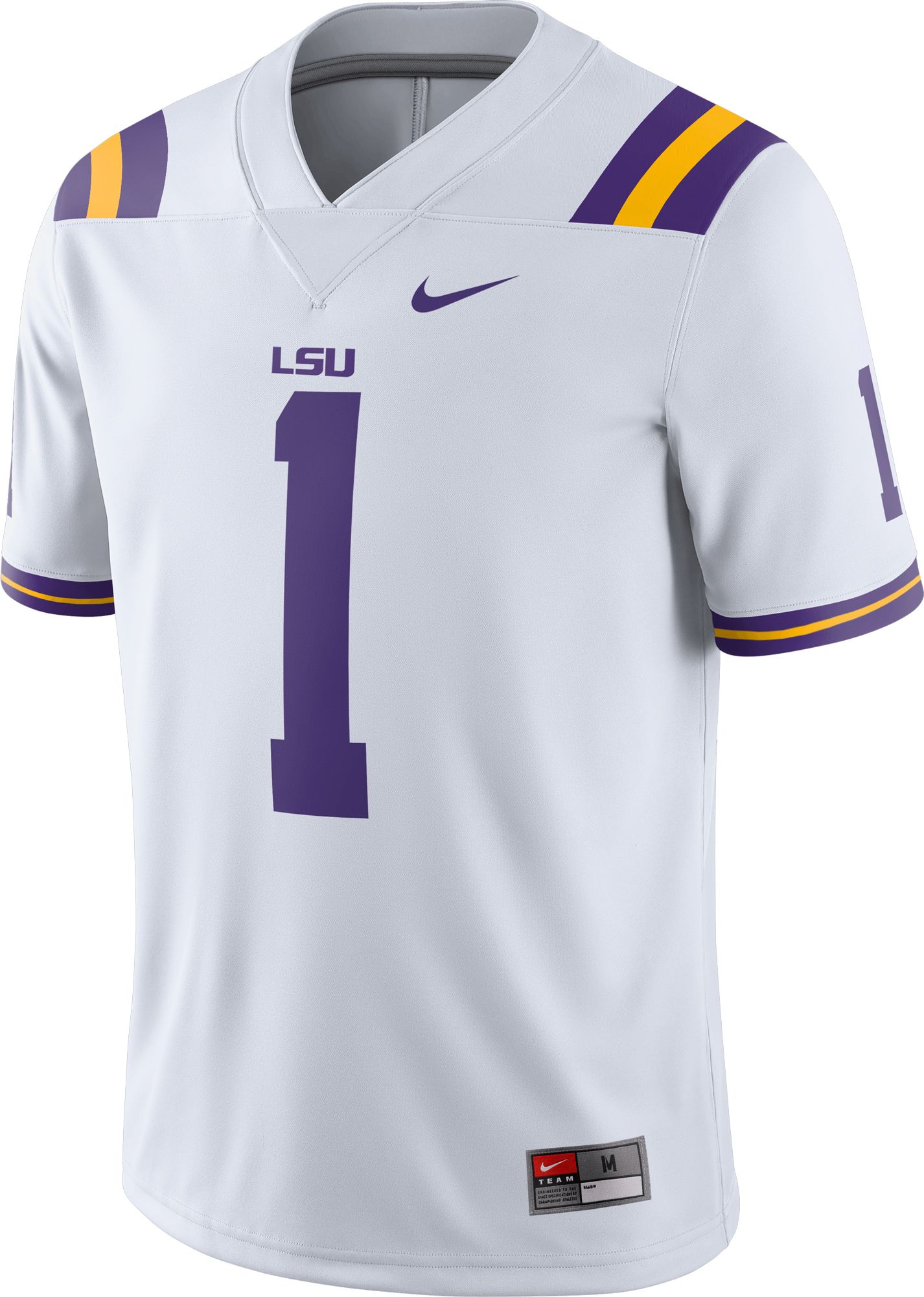 Nike Men's LSU Tigers Ja'Marr Chase #1 Dri-FIT Game Football White Jersey product image