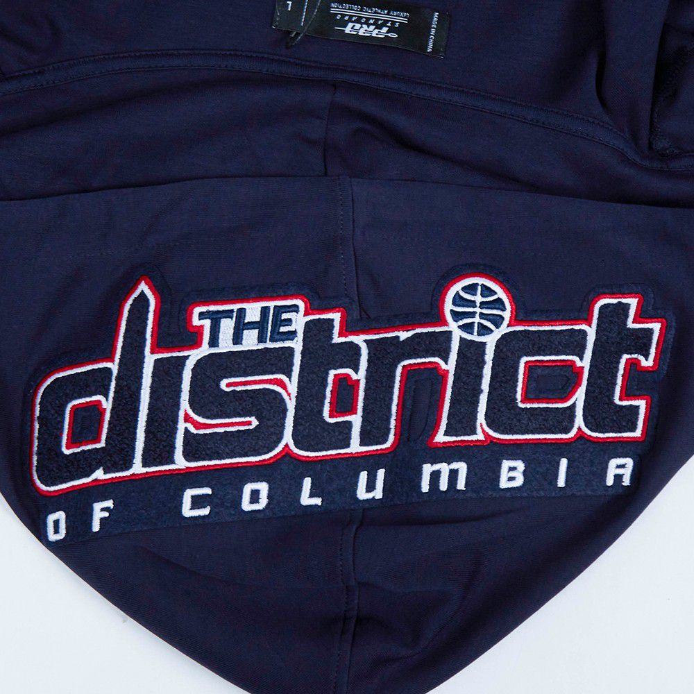 Pro Standard Men's Washington Wizards Navy Classic Chenille Full Zip Hoodie product image